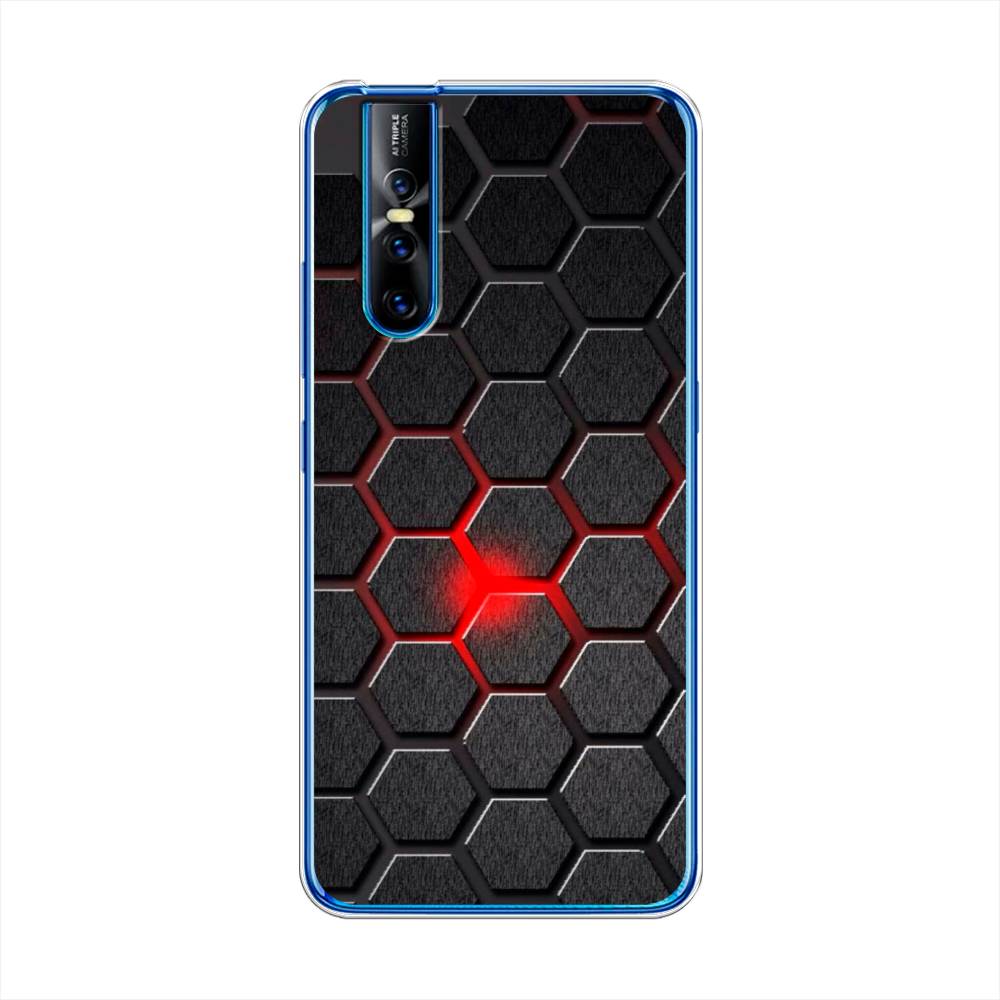 

Чехол для Vivo V15 Pro "Соты красные", Красный;черный;серый, 261150-3