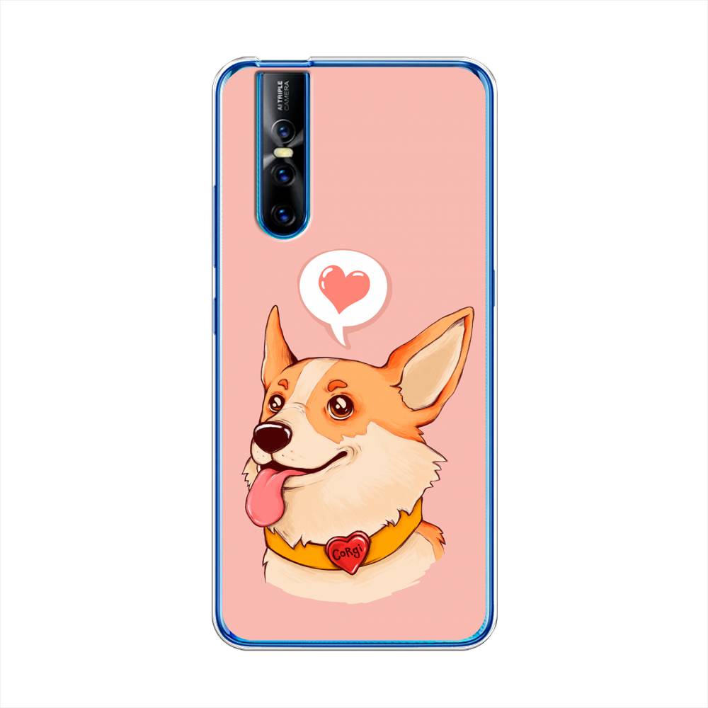 

Чехол для Vivo V15 Pro "Корги язык", Розовый;коричневый, 261150-1