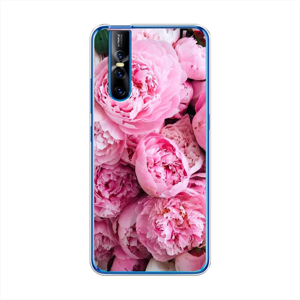 

Чехол для Vivo V15 Pro "Розовые пионы", Бежевый;розовый, 261150-2