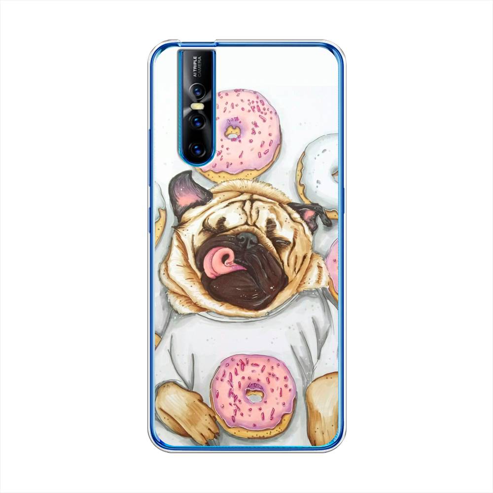

Чехол для Vivo V15 Pro "Счастливый мопс", Розовый;бежевый;коричневый, 261150-1