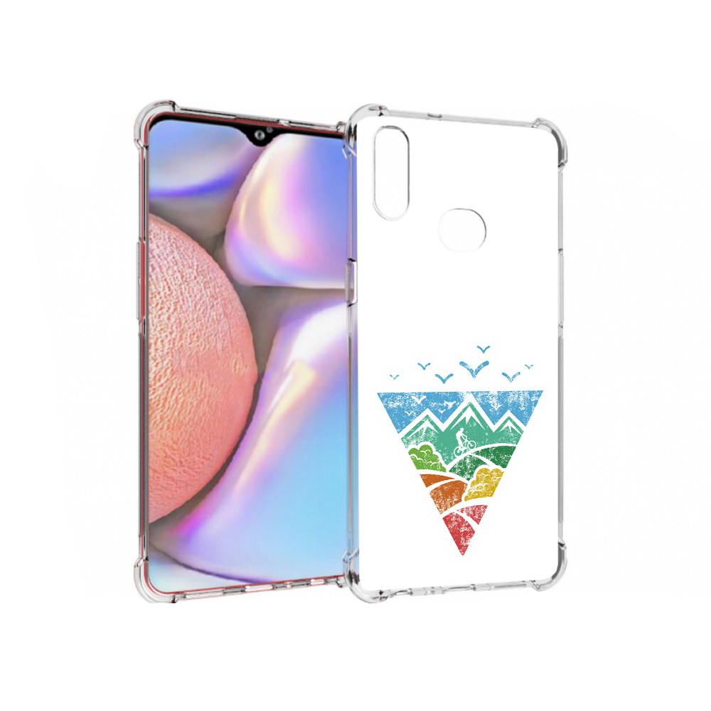 

Чехол MyPads Tocco для Samsung Galaxy A10s Лес земля море чайки (PT139908.534.105), Прозрачный, Tocco