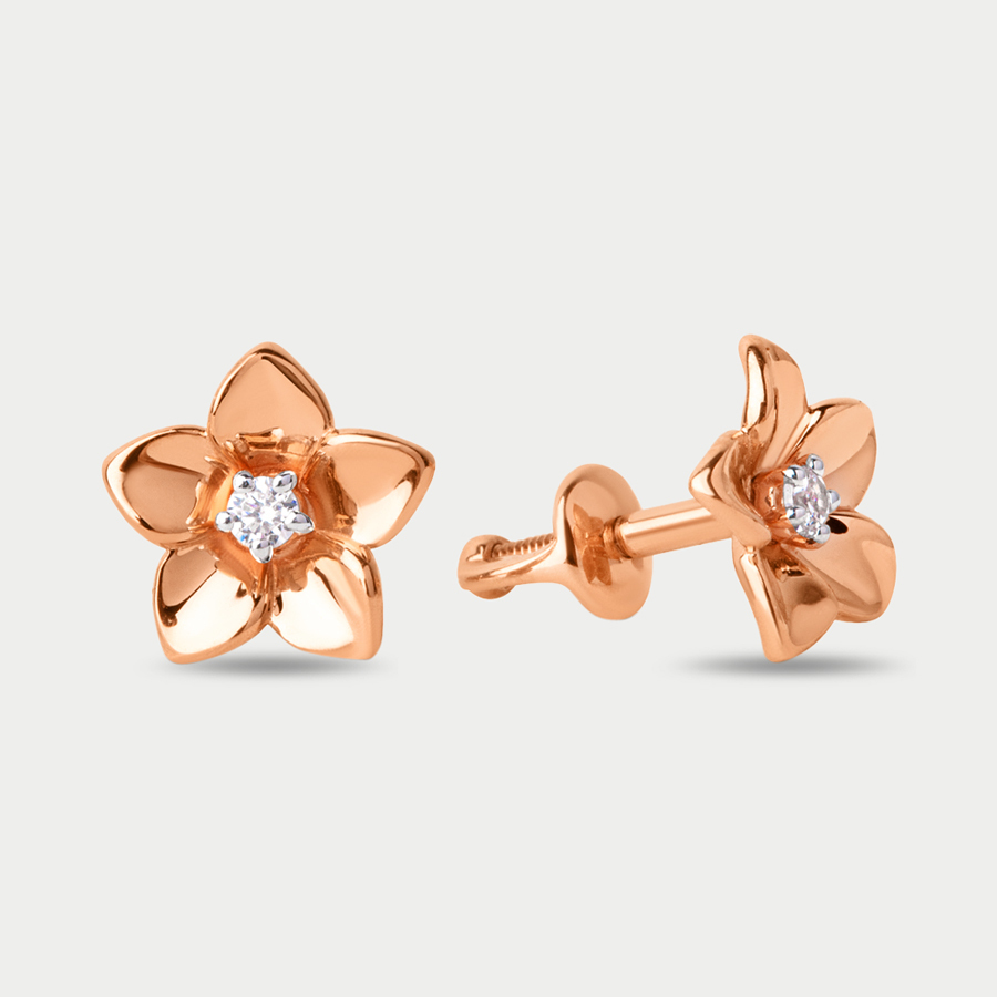 Серьги пусеты из золота с фианитом GOLD CENTER 024842-1102