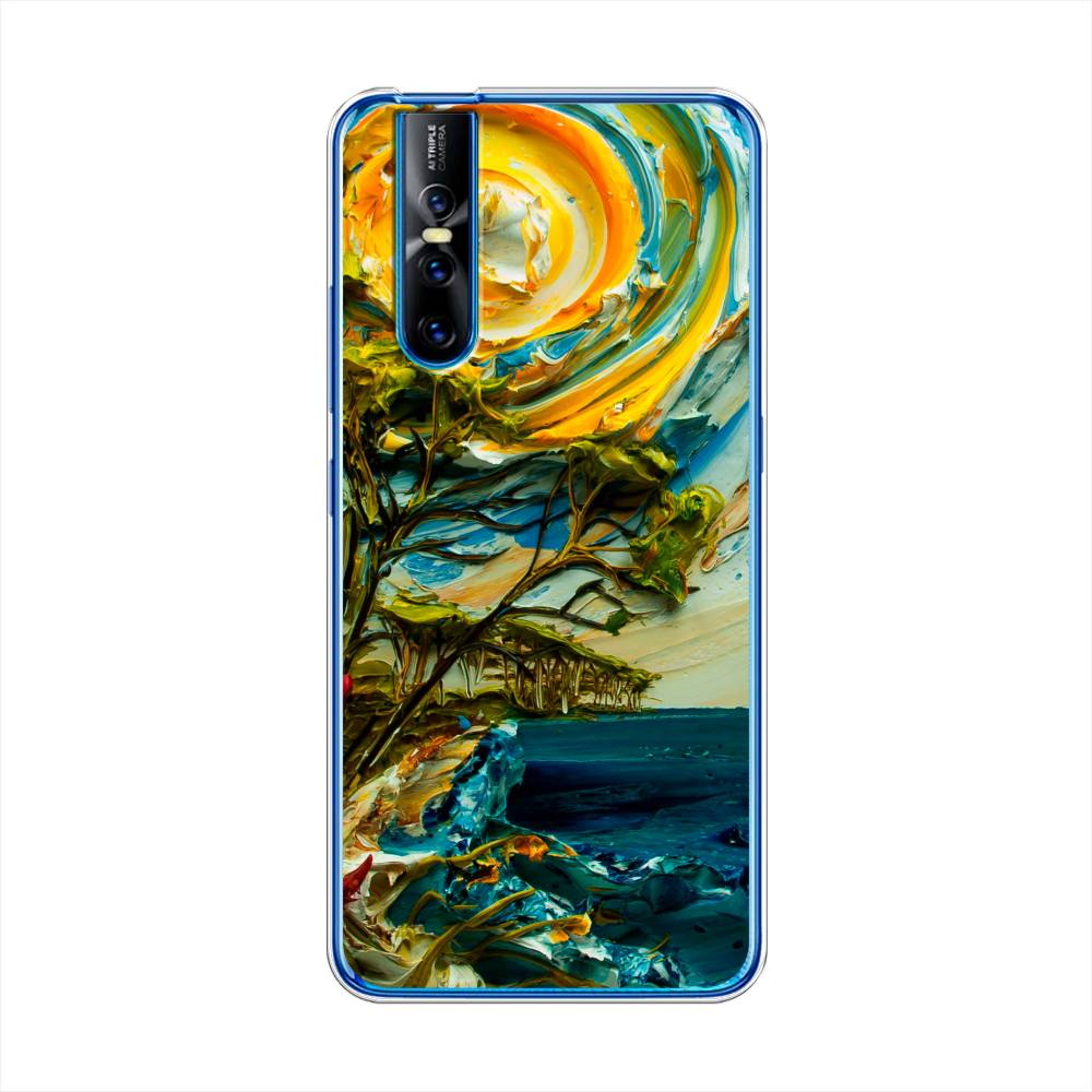 

Чехол для Vivo V15 Pro "Солнце живопись", Желтый;синий, 261150-4