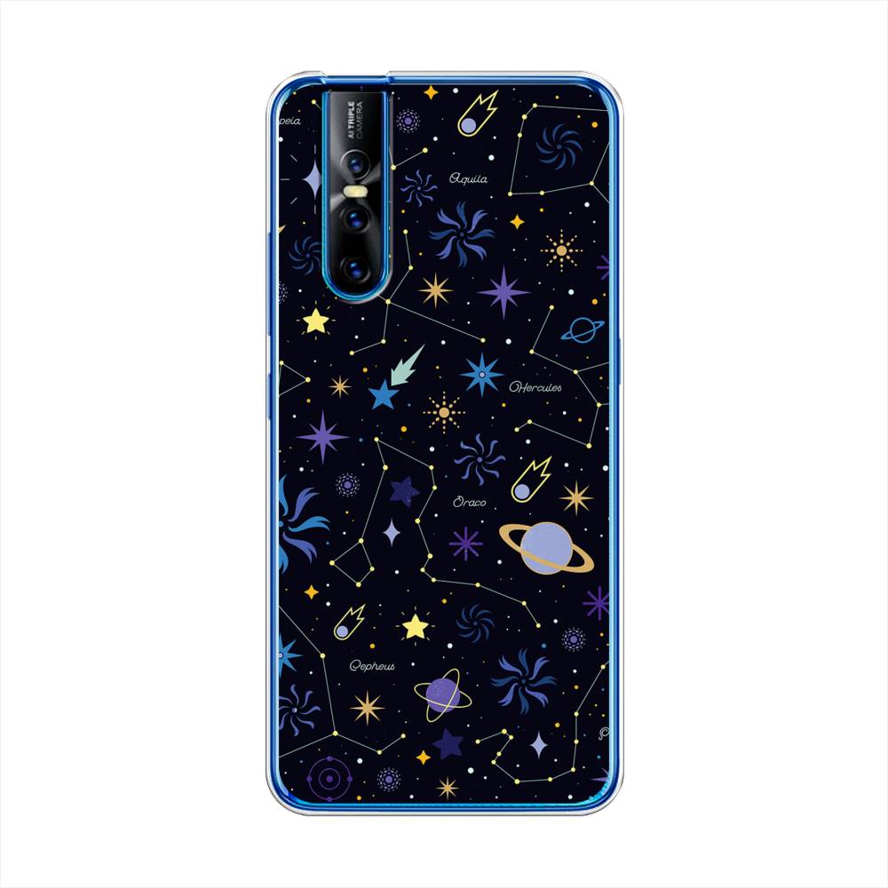 

Чехол для Vivo V15 Pro "Цветной космос", Желтый, 261150-2