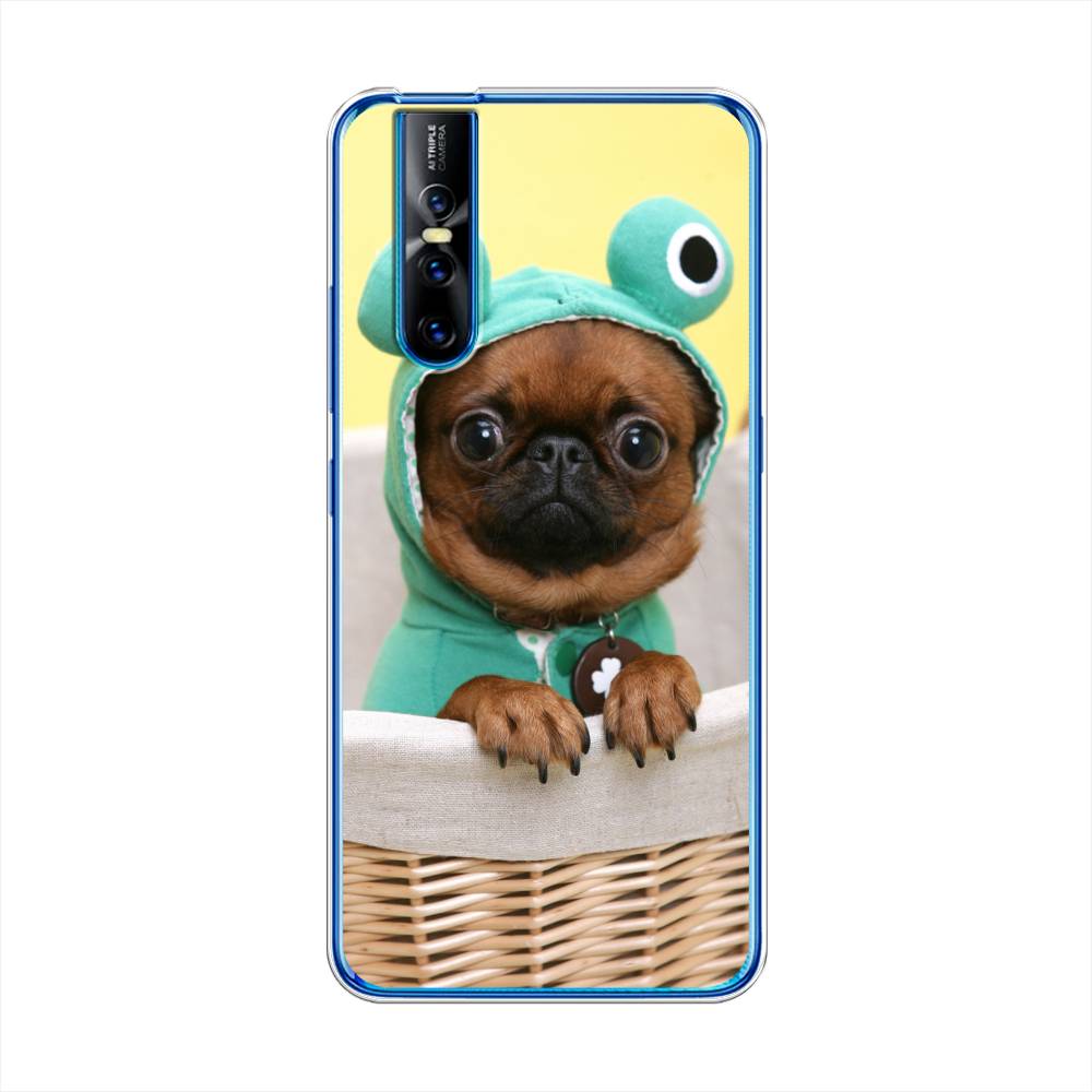 

Чехол для Vivo V15 Pro "Собачка в шапке лягушки", Коричневый;желтый;голубой, 261150-1