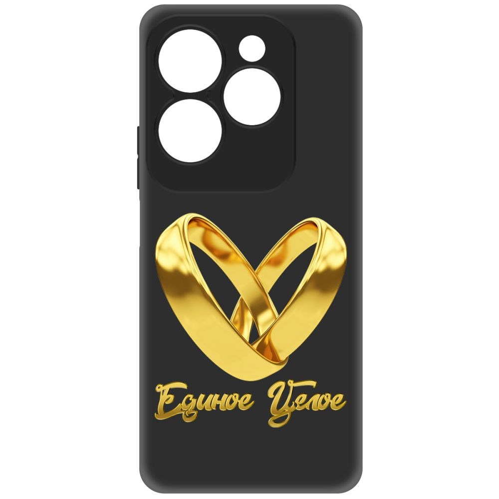 Чехол-накладка Krutoff Soft Case Единое целое для INFINIX Hot 40 черный