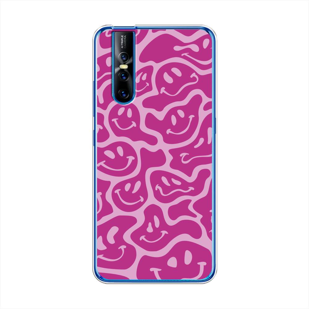 

Чехол для Vivo V15 Pro "Расплывчатые смайлики розовые", Фиолетовый, 261150-6