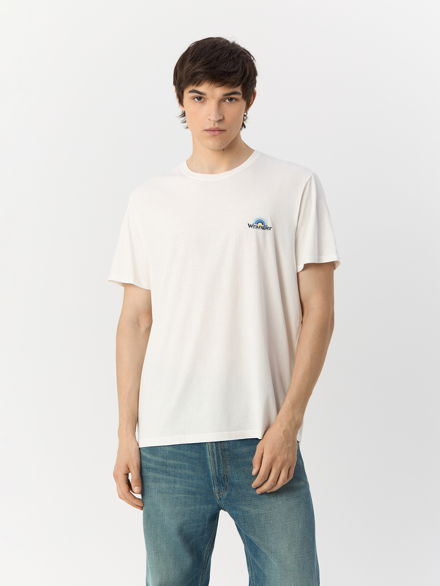 

Футболка мужская Wrangler 112146310 белая L, Белый, 112146310