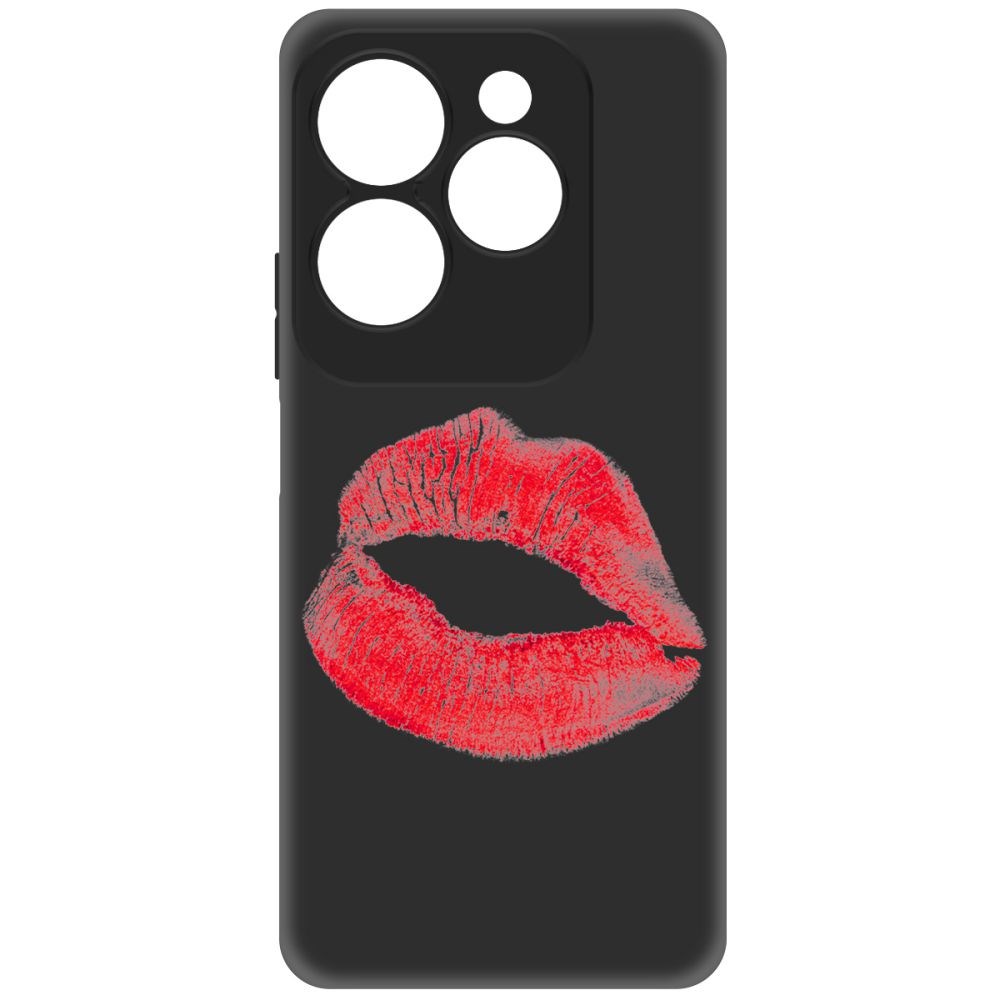 

Чехол-накладка Krutoff Soft Case След помады для INFINIX Hot 40 черный