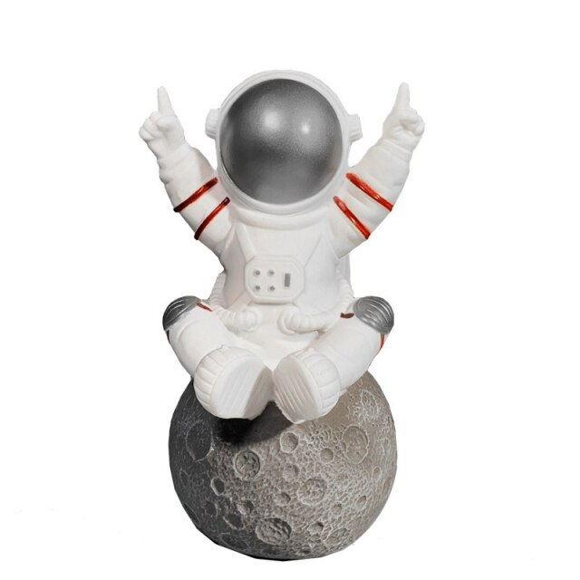 фото Портативная колонка астронавт, космонавт на луне серебряный box69