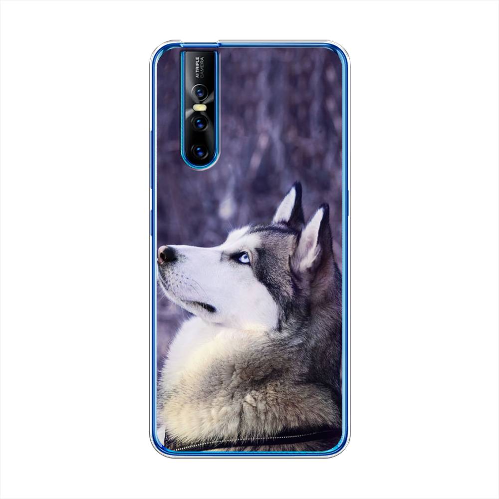 

Чехол для Vivo V15 Pro "Хаски 1", Фиолетовый;белый, 261150-1