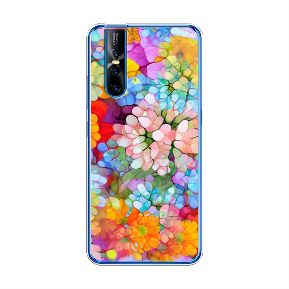 

Чехол для Vivo V15 Pro "Цветы витраж", Оранжевый;розовый;голубой, 261150-3