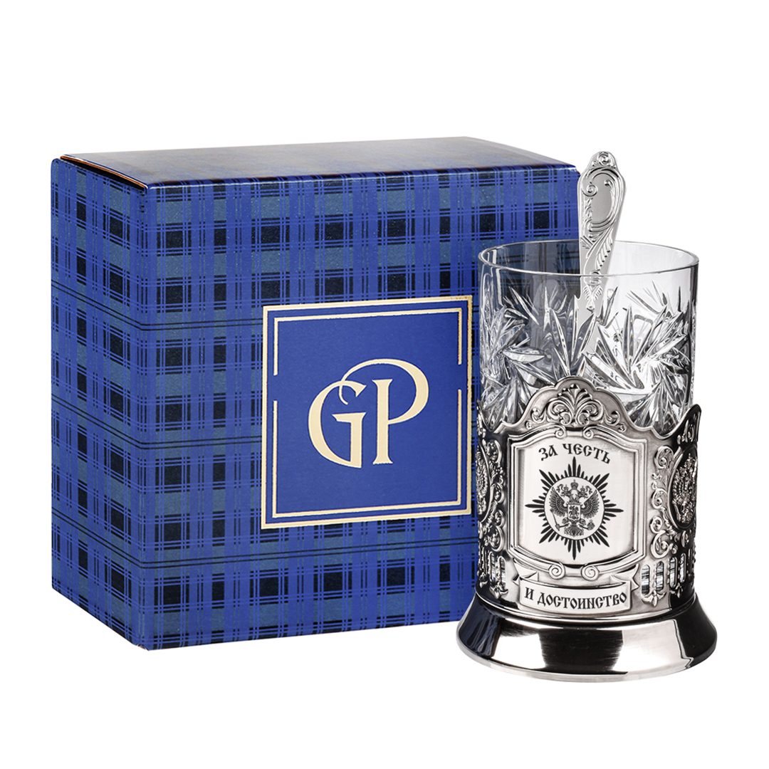 

Город Подарков Подстаканник подарочный никелированный За честь и достоинство!, Подстаканник подарочный никелированный За честь и достоинство! в подарочной коробке