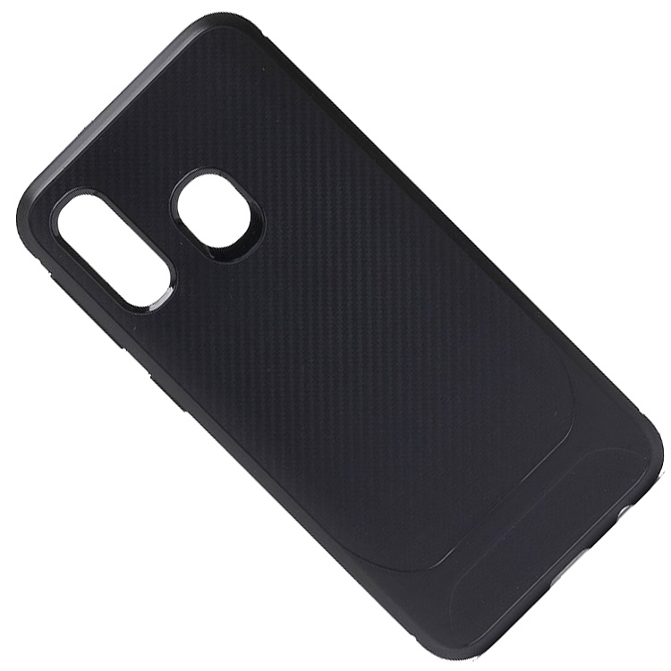 

Чехол Samsung SM-A405F (Galaxy A40) силиконовый карбон №2 <черный>
