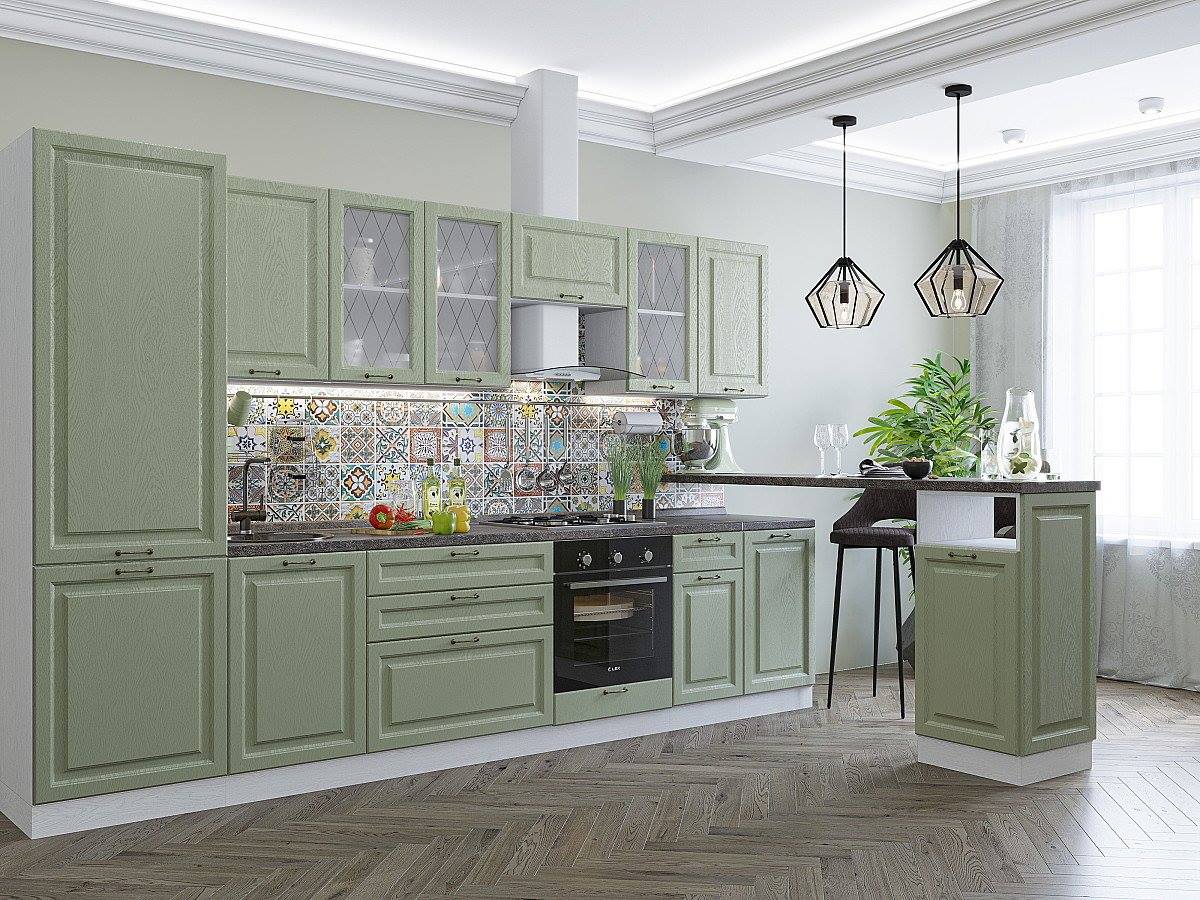 

Vivat Кухня Ницца-02 Дуб оливковый/Белый 2140*3300*600