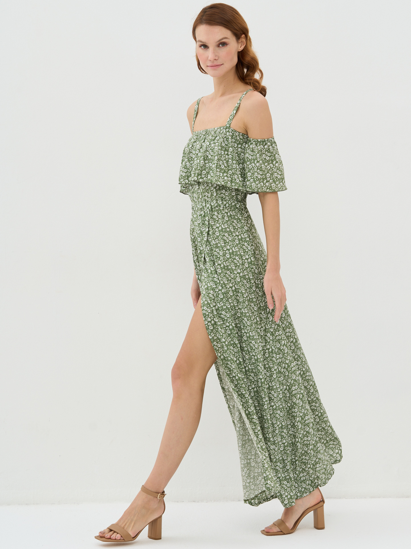 Платье женское VAY 5231-3732 зеленое 50 RU