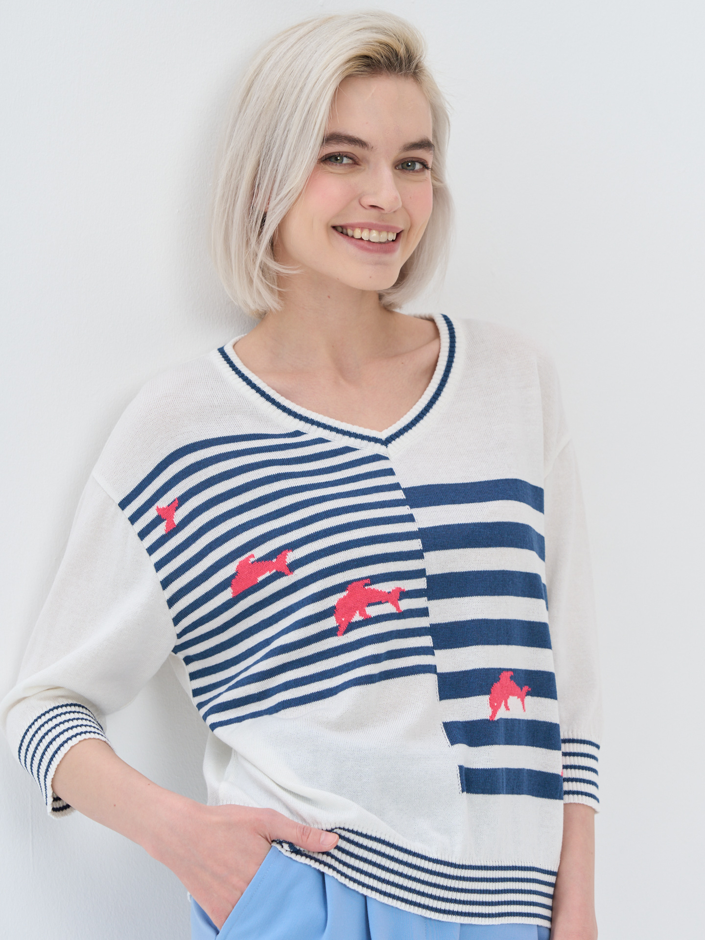 

Пуловер женский BE YOU 7231-40249 белый 42-46 RU, 7231-40249