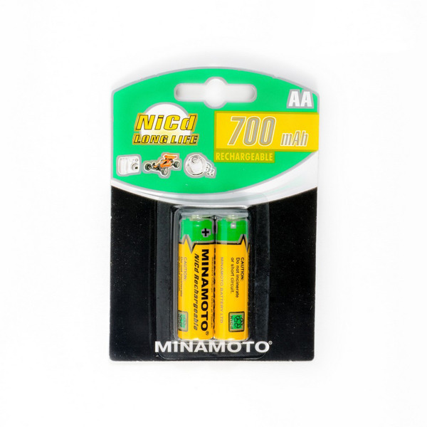 

Аккумулятор MINAMOTO AA (LR6) / 1.2 В/ 700 мАч/ NiCd 2 штуки в блистере