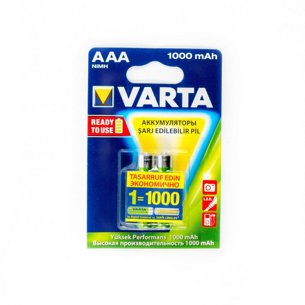 

Аккумулятор VARTA PROFESSIONAL ACCU AAA (LR03) / 1.2 В/ 1000 мАч/ NiMH 2 штуки в блистере
