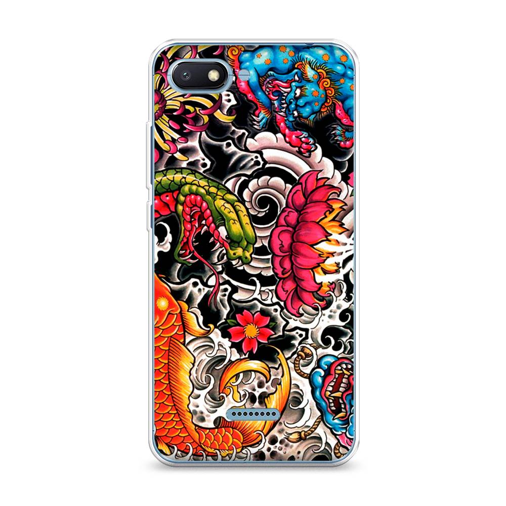 

Чехол на Xiaomi Redmi 6A "Японское искусство", Красный;оранжевый;голубой, 34150-4