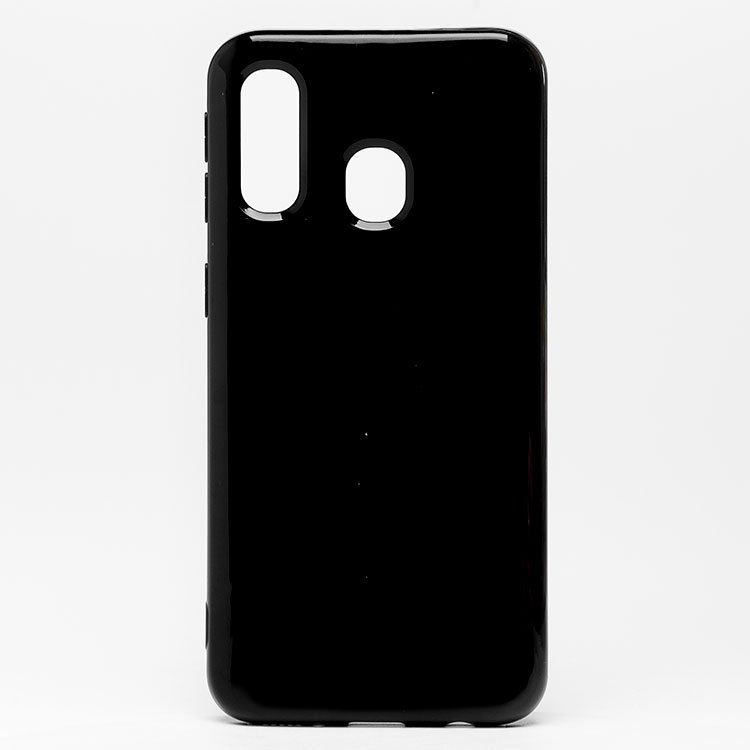 Чехол Samsung SM-A405F (Galaxy A40) силиконовый глянцевый <черный>