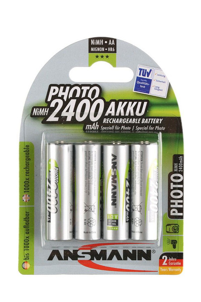 

Аккумулятор ANSMANN AA, 1.2В 2400мАч / 1.2V 2400mAh, NiMh, Special 4 штуки