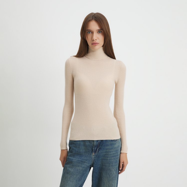 

Водолазка женская Maison David 19AW0115 бежевая L, Бежевый, 19AW0115