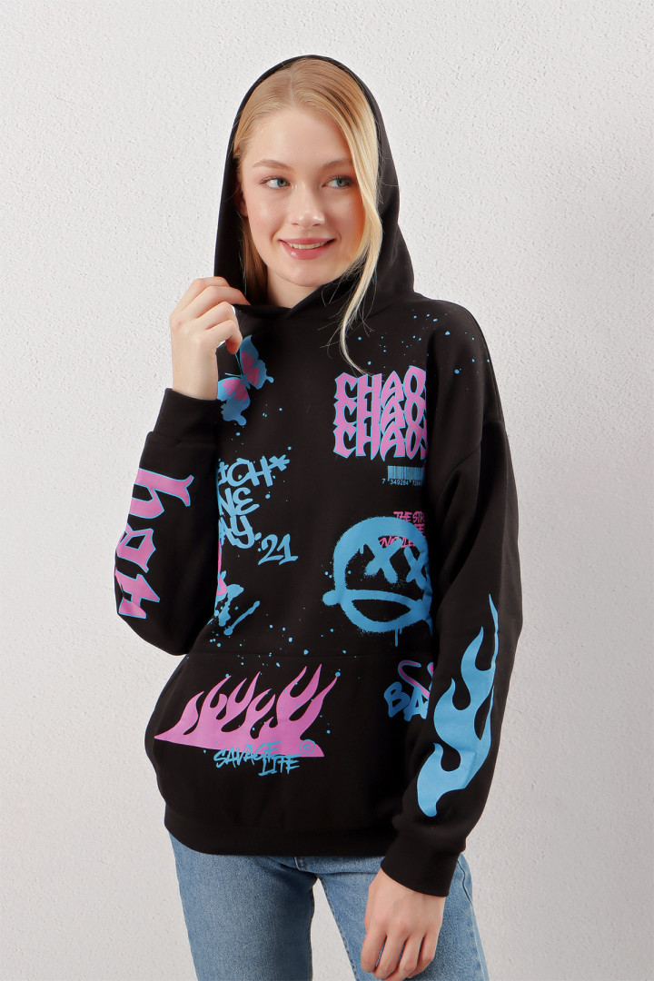 

Толстовка женская GİENS Z-000007851_C01 черная M (доставка из-за рубежа), Z-000007851_C01