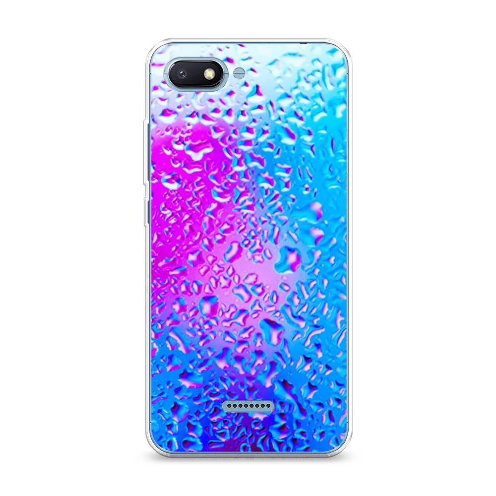 

Чехол на Xiaomi Redmi 6A "Капли на стекле", Голубой;розовый, 34150-3