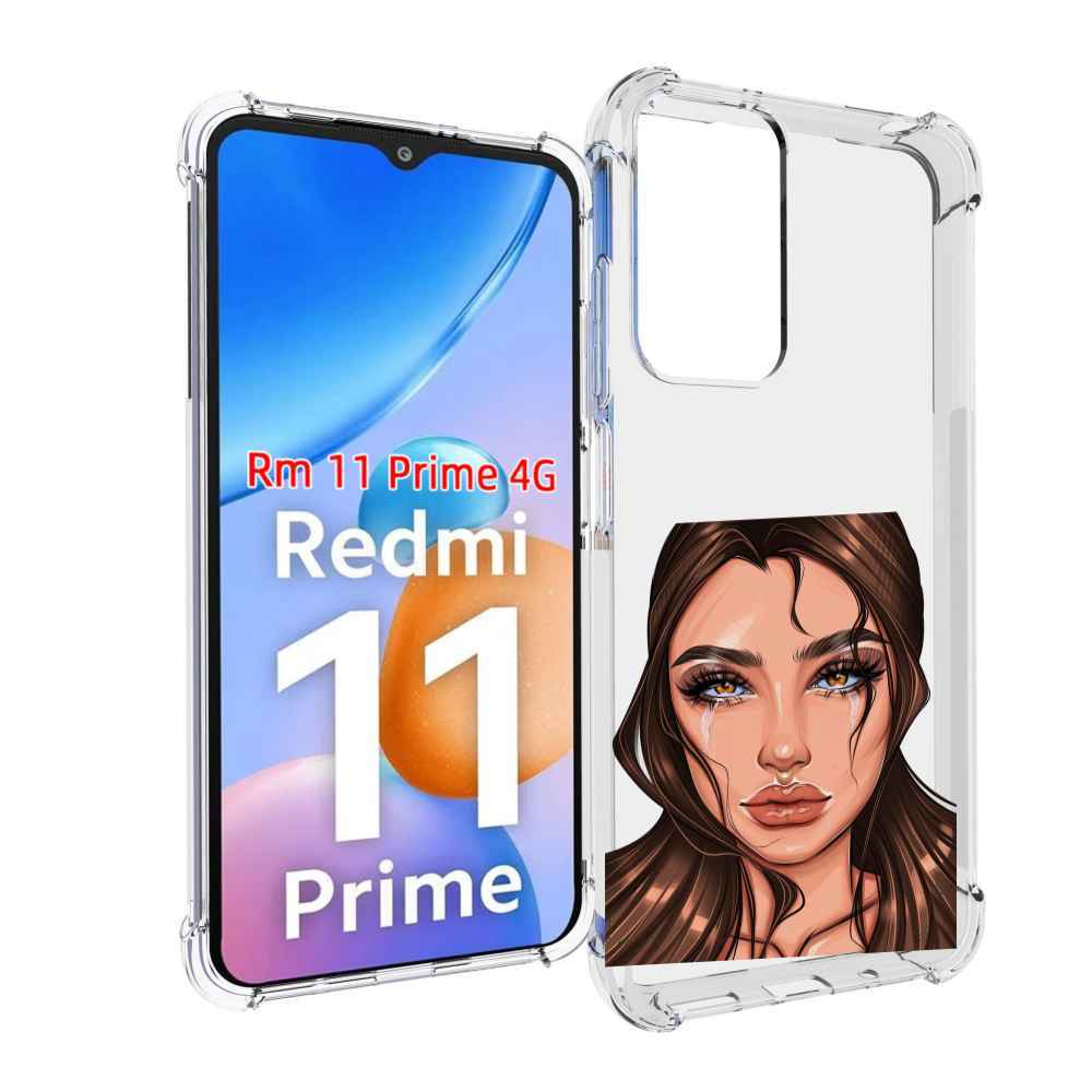 

Чехол MyPads плачущая-девушка женский для Xiaomi Redmi 11 Prime 4G, Прозрачный, Tocco
