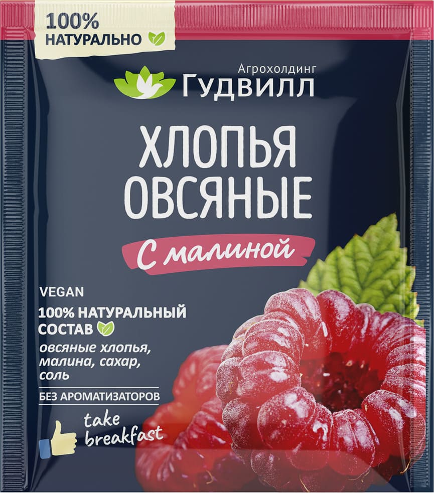

Хлопья Овсяные с малиной