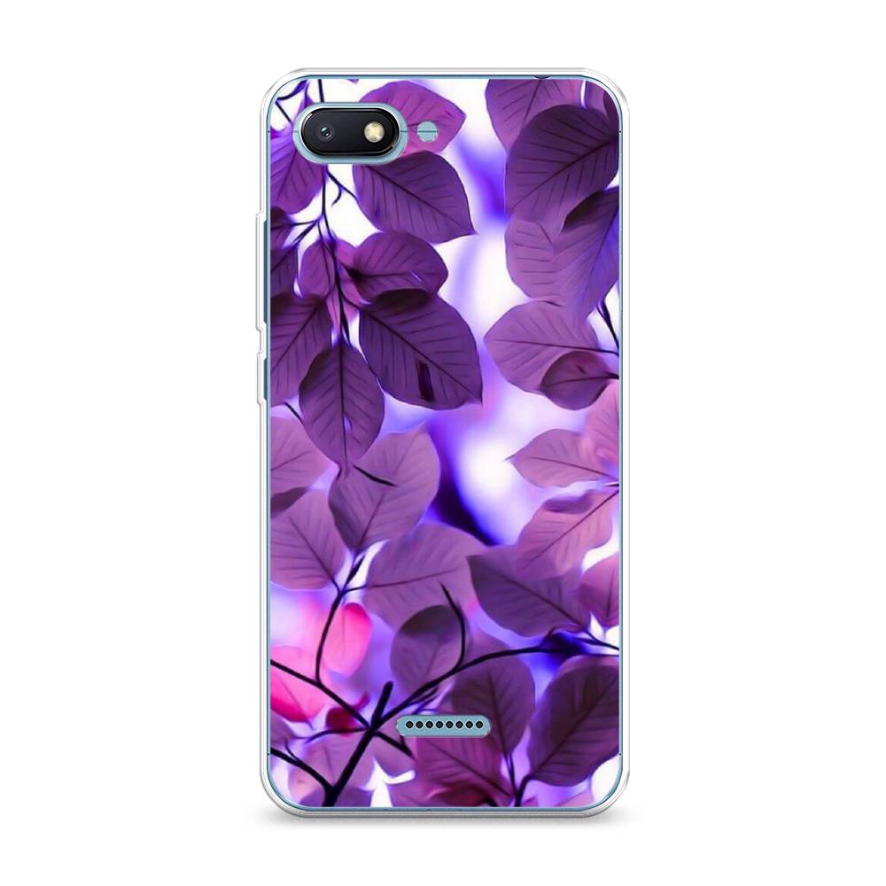 

Чехол на Xiaomi Redmi 6A "Сиреневые листики", Фиолетовый;голубой, 34150-2