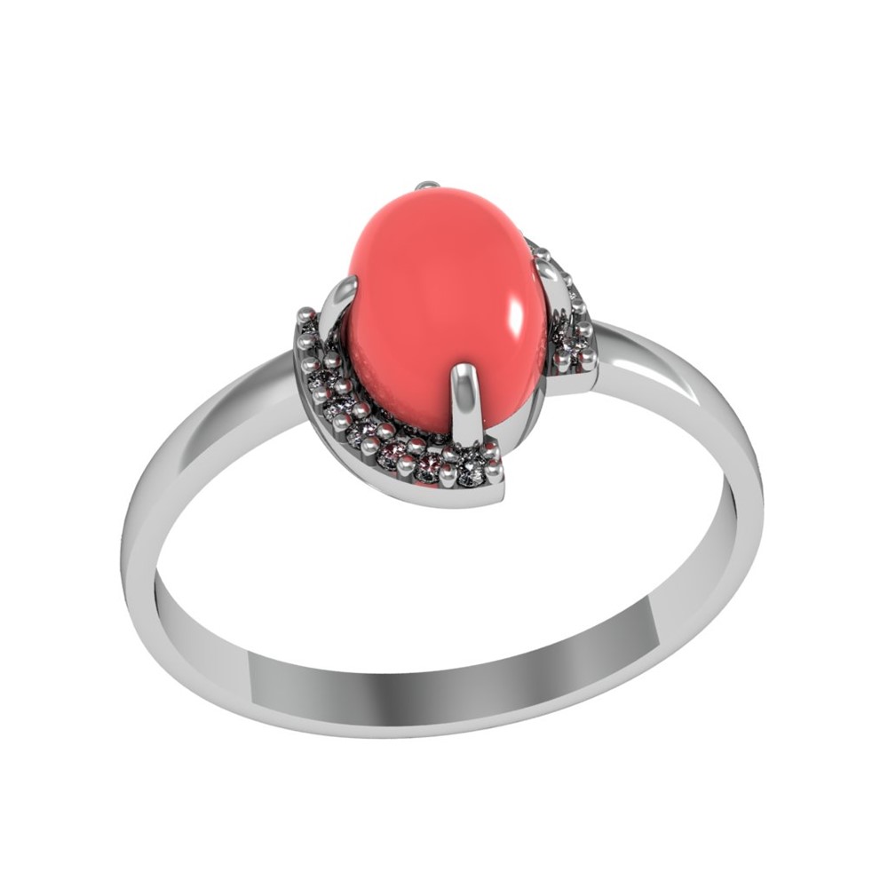 

Кольцо из серебра р. ПРИВОЛЖСКИЙ ЮВЕЛИР 201720-FA11KR26, коралл/фианит, 201720-FA11KR26
