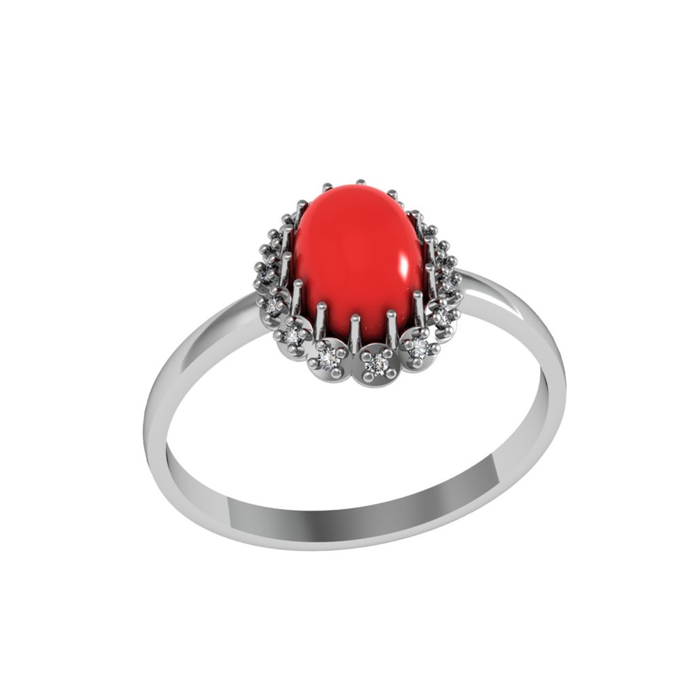 

Кольцо из серебра р. 18,5 ПРИВОЛЖСКИЙ ЮВЕЛИР 201721-FA11KR26, фианит\коралл, 201721-FA11KR26