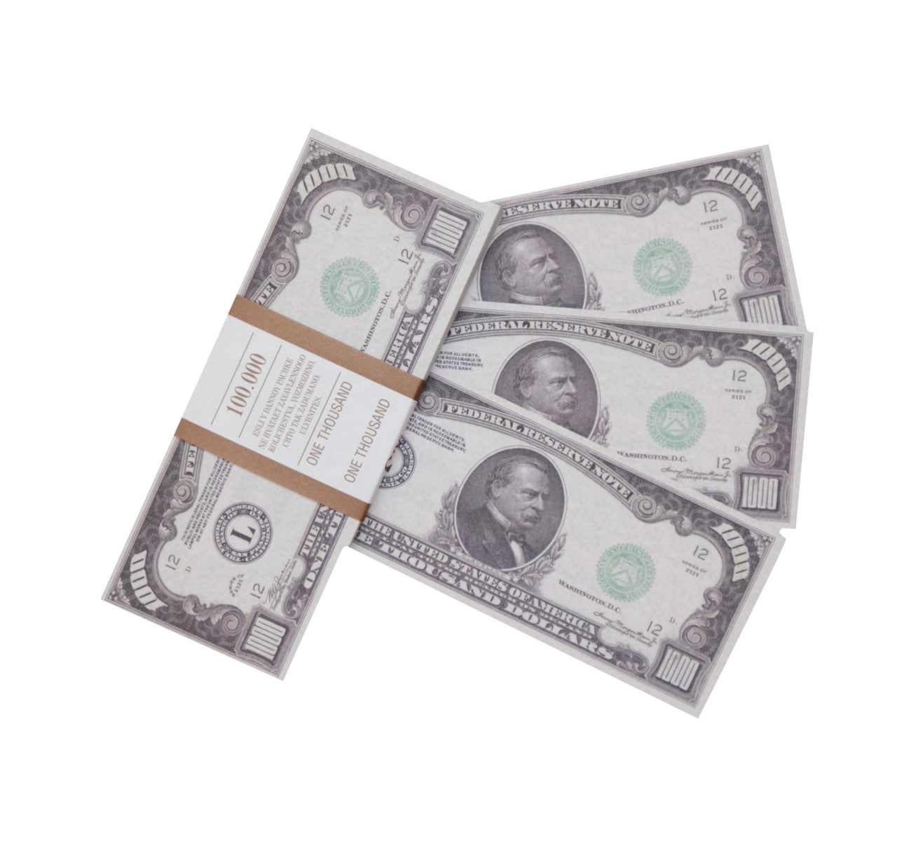 Деньги игрушечные 1000 долларов Пачка 80 банкнот