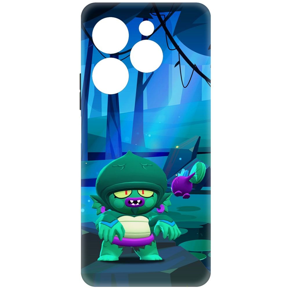 Чехол-накладка Krutoff Soft Case Brawl Stars - Болотный Джин для INFINIX Hot 40 черный
