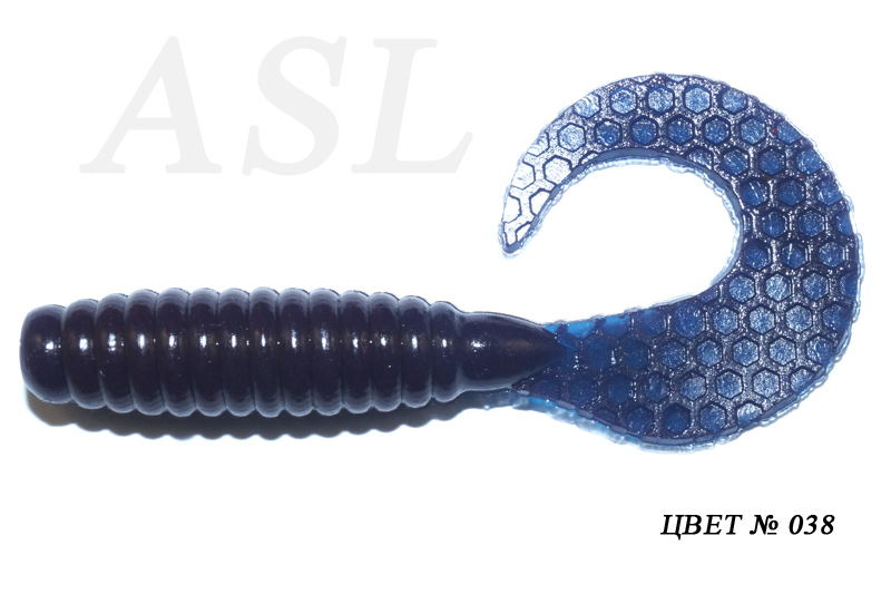 

Силиконовая приманка ASL Твистер цв. 038 L-5см 10шт/уп, Твистер