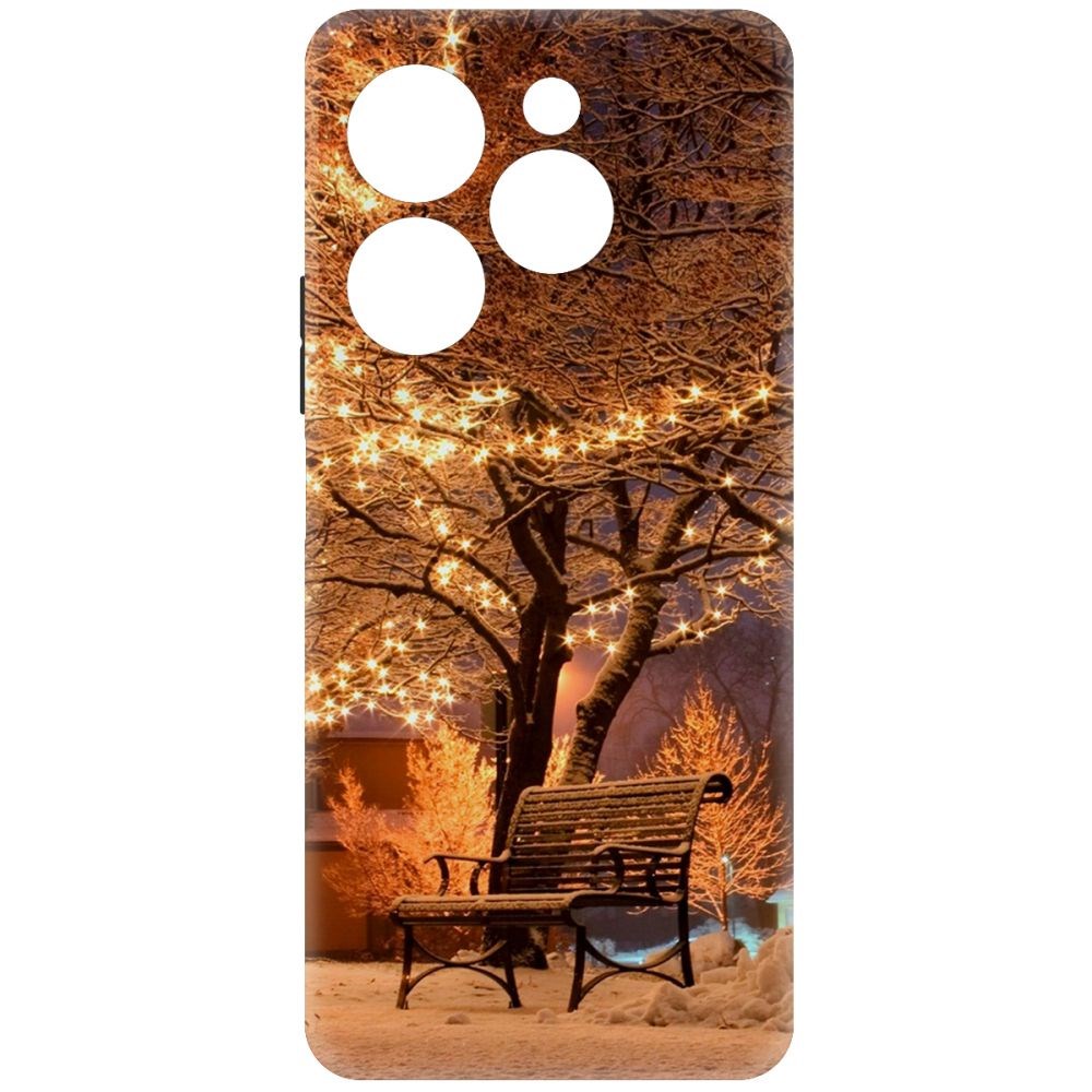 

Чехол-накладка Krutoff Soft Case Зимний парк для INFINIX Hot 40 черный