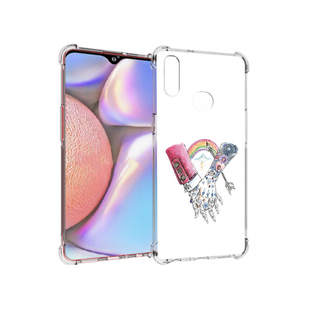 

Чехол MyPads Tocco для Samsung Galaxy A10s абстракция руки в татуировках, Прозрачный, Tocco