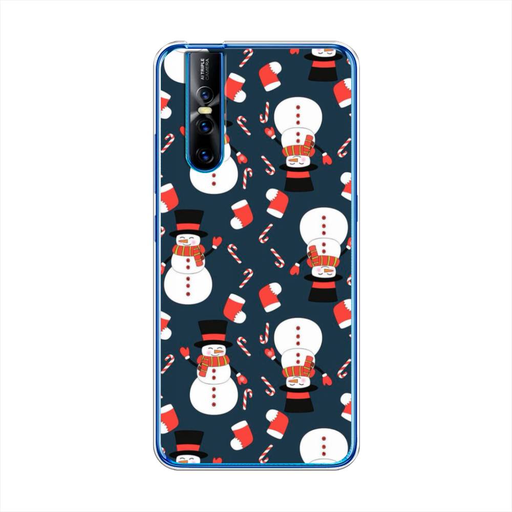 

Чехол для Vivo V15 Pro "Синие снеговики", Синий;белый;красный, 261150-5