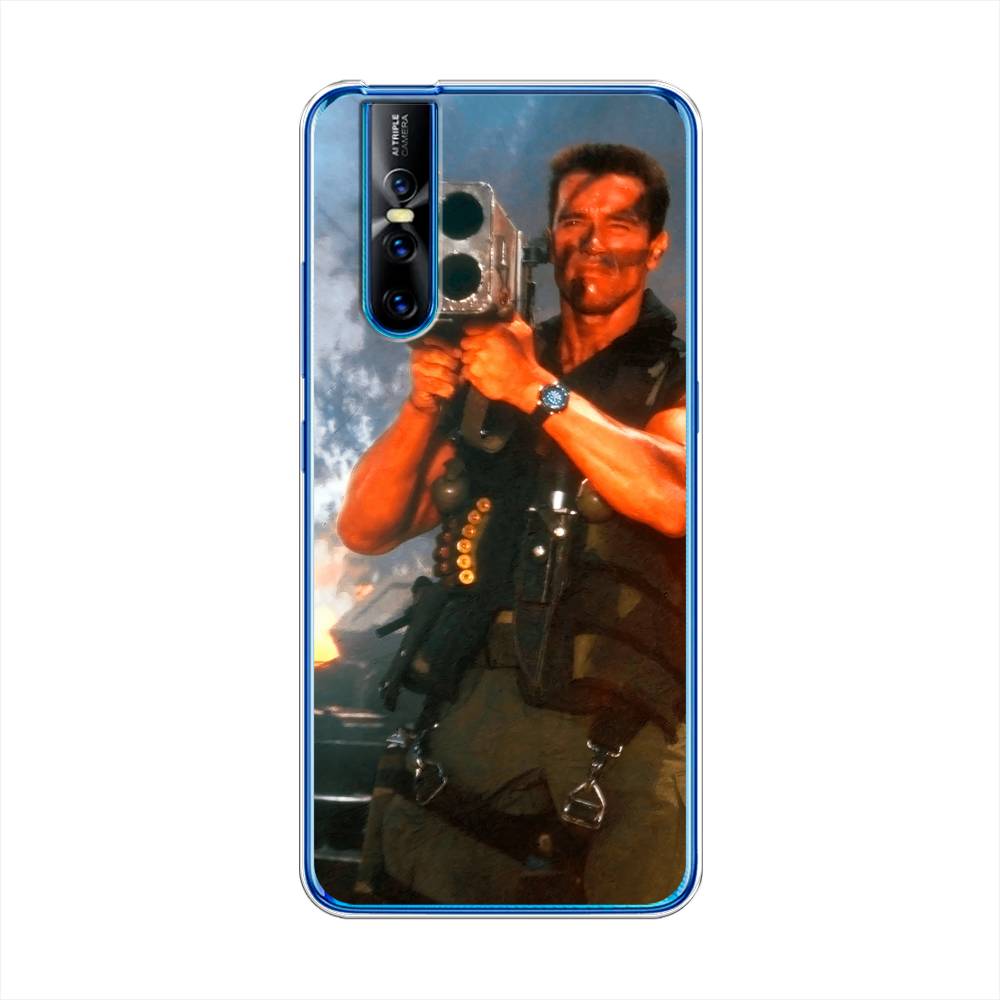 

Чехол для Vivo V15 Pro "Арнольд Шварцнеггер с базукой", Голубой;коричневый, 261150-6