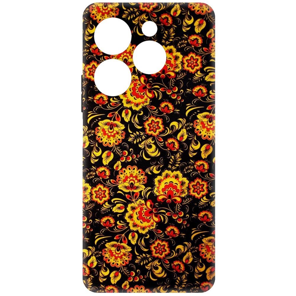 

Чехол-накладка Krutoff Soft Case Хохлома для INFINIX Hot 40 черный