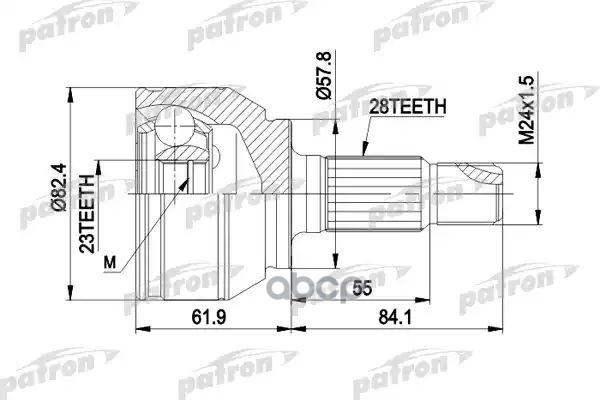 

Шрус Наружн К-Кт 28x57.8x24 Rover: 75 99-, 75 Tourer 01- PATRON арт. PCV1514