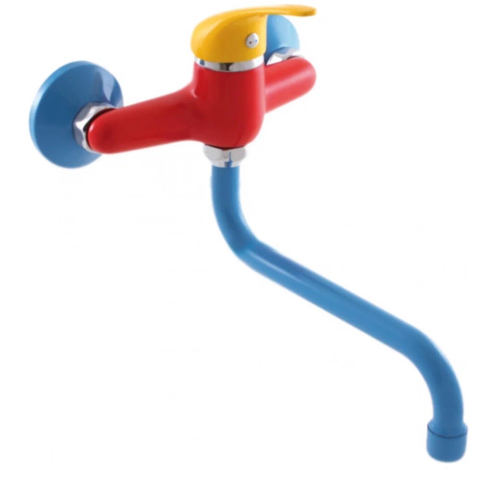 Rav Slezak Junior Смеситель для ванны с душем настенный, цвет красный,желтый, синий (SAJ00