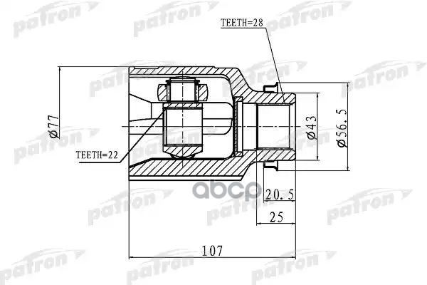 

Шрус Внутренний Правый 22x43x28 Kia Shuma,Ii/Sephia,Ii/Mentor,Ii/Spectra 97-04 PATRON арт.