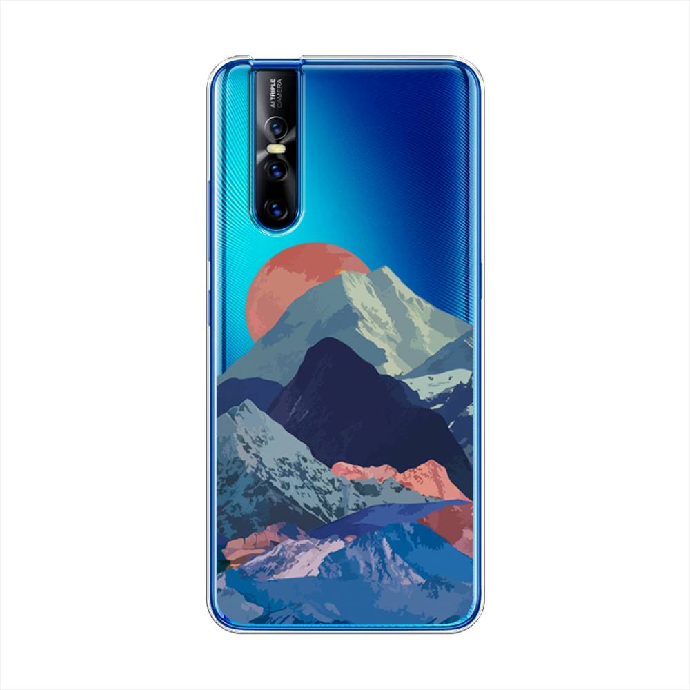 

Чехол для Vivo V15 Pro "Закат в снежных горах", Красный;серый;голубой, 261150-2