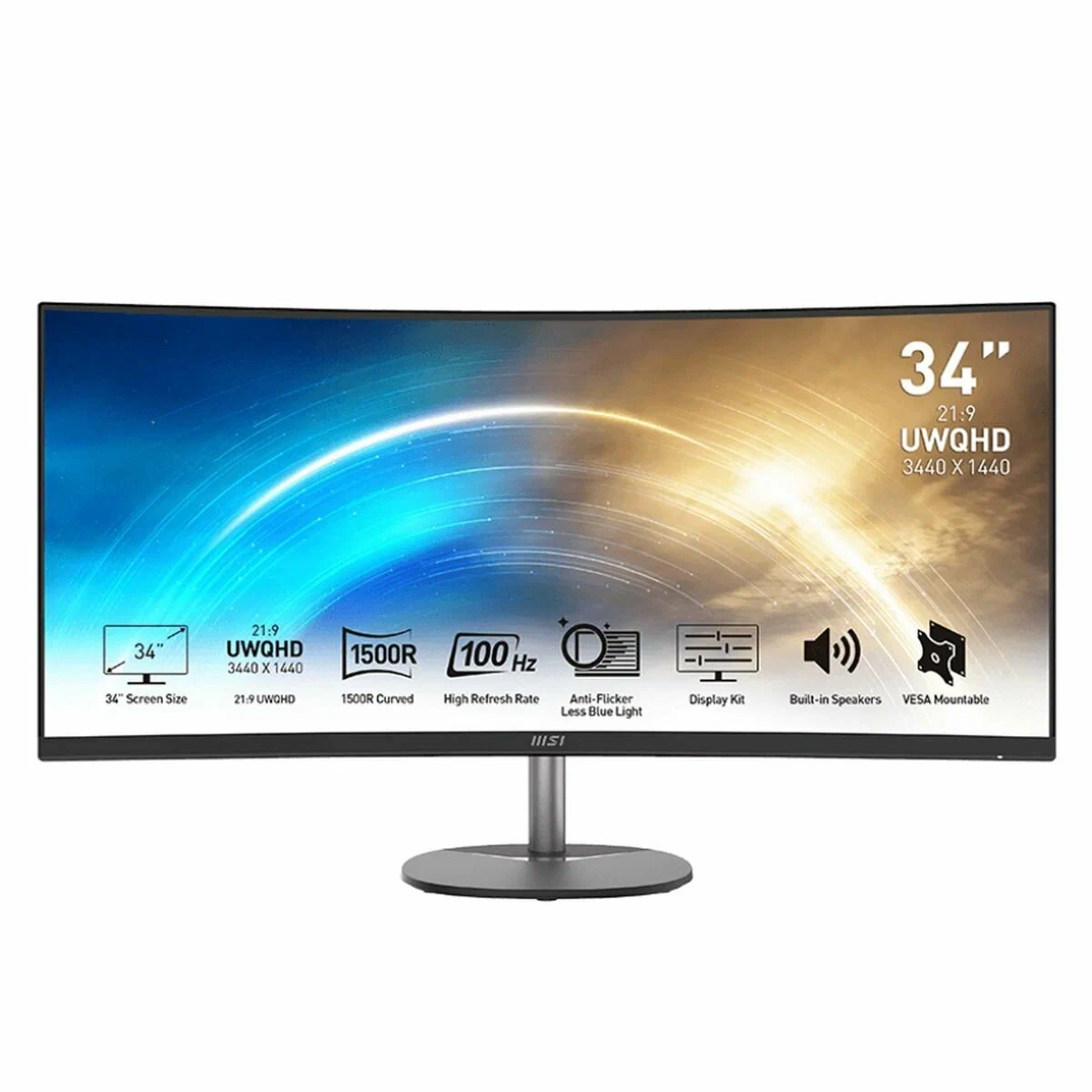 

34" Монитор MSI MP341CQ черный 100Hz 3440x1440 VA, MP341CQ