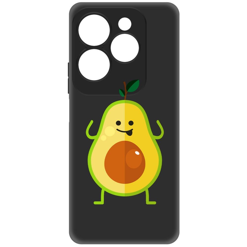 

Чехол-накладка Krutoff Soft Case Авокадо Веселый для INFINIX Hot 40 Pro черный