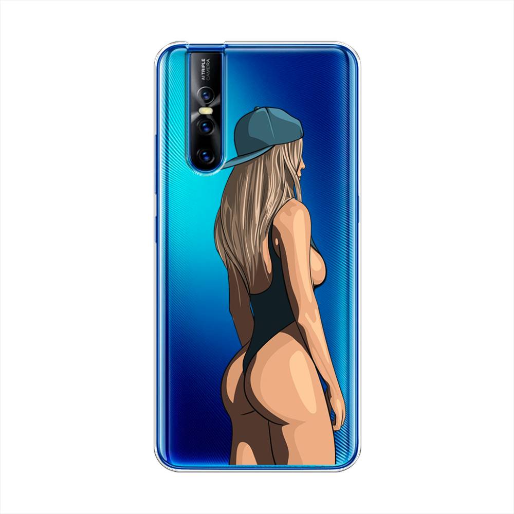 

Чехол для Vivo V15 Pro "Девушка в черном купальнике", Зеленый;бежевый;черный, 261150-6