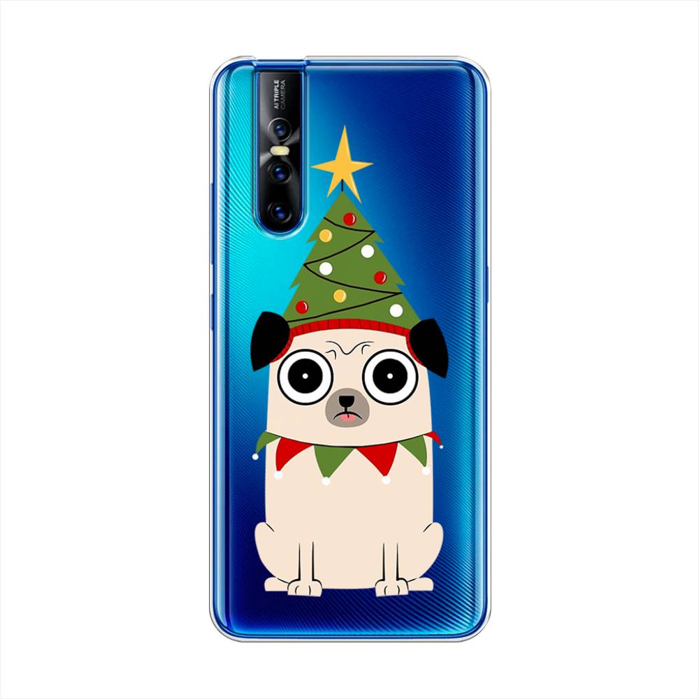 

Чехол для Vivo V15 Pro "Собачка с ёлочкой", Бежевый;красный;зеленый, 261150-1